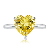 S925 Silver 4 Karat Heart-Shaped Ring For Women