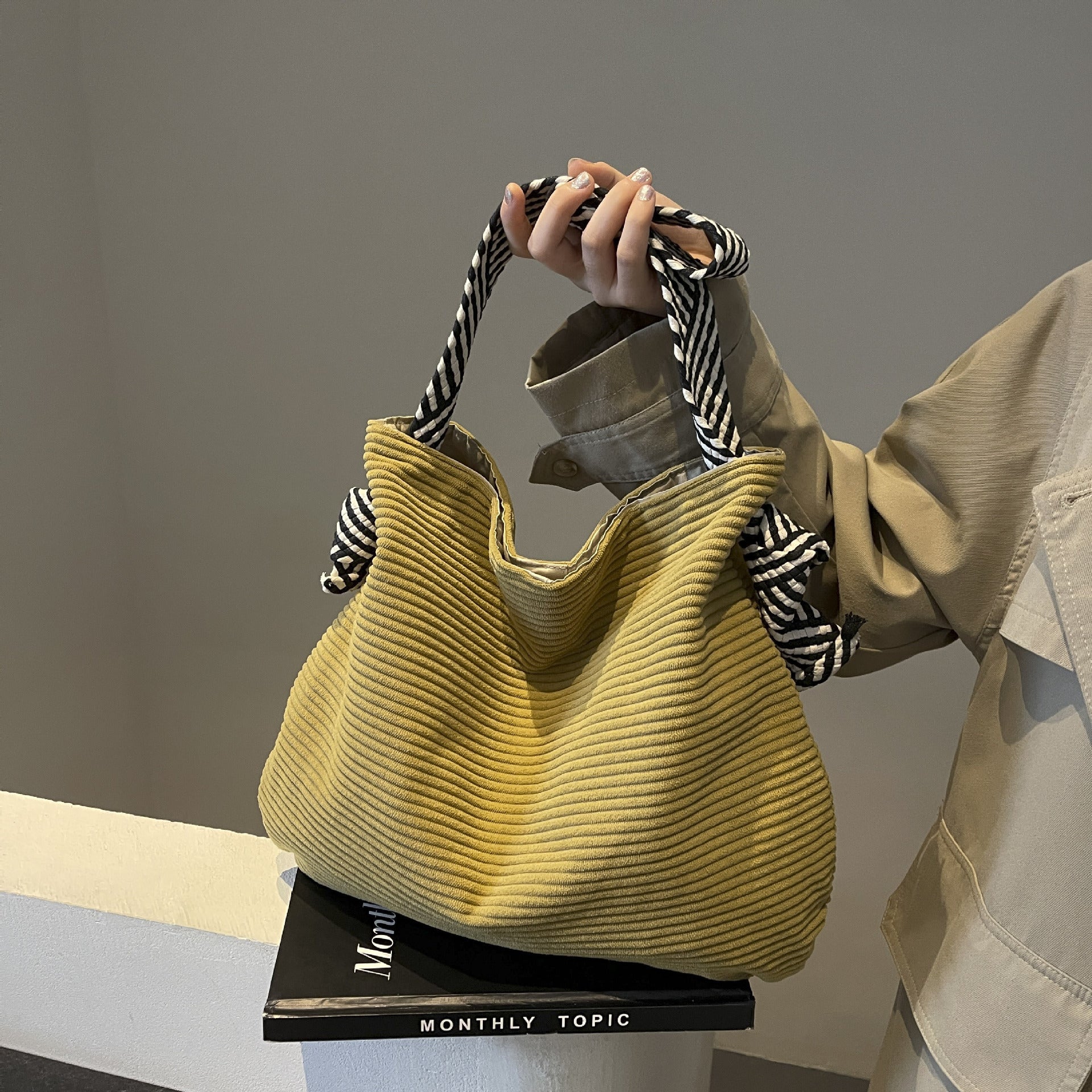 Corduroy Women Versatile Fashion  Shoulder Bag