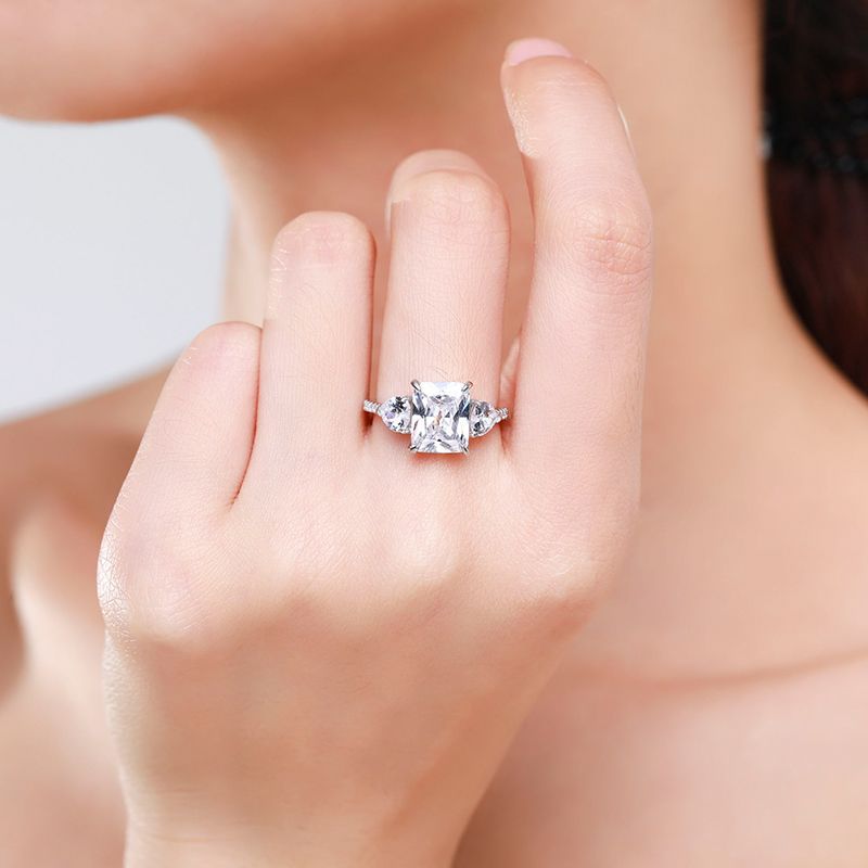 Moissanite Sterling Silver Ring For Women