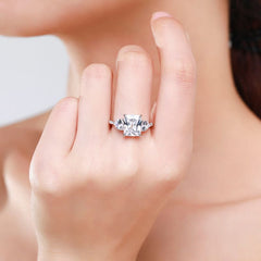Moissanite Sterling Silver Ring For Women