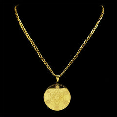 Angel Seal Sacred Stainless Steel Pendant Necklace