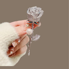 Koinen Women Pearl Rose Brooch