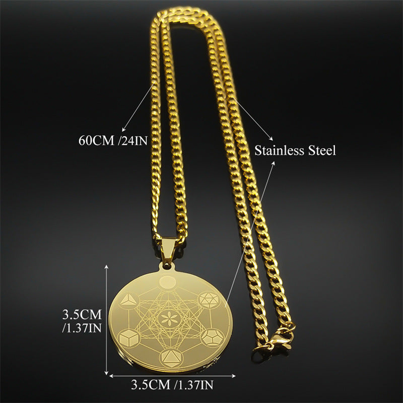 Angel Seal Sacred Stainless Steel Pendant Necklace
