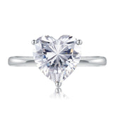 S925 Silver 4 Karat Heart-Shaped Ring For Women