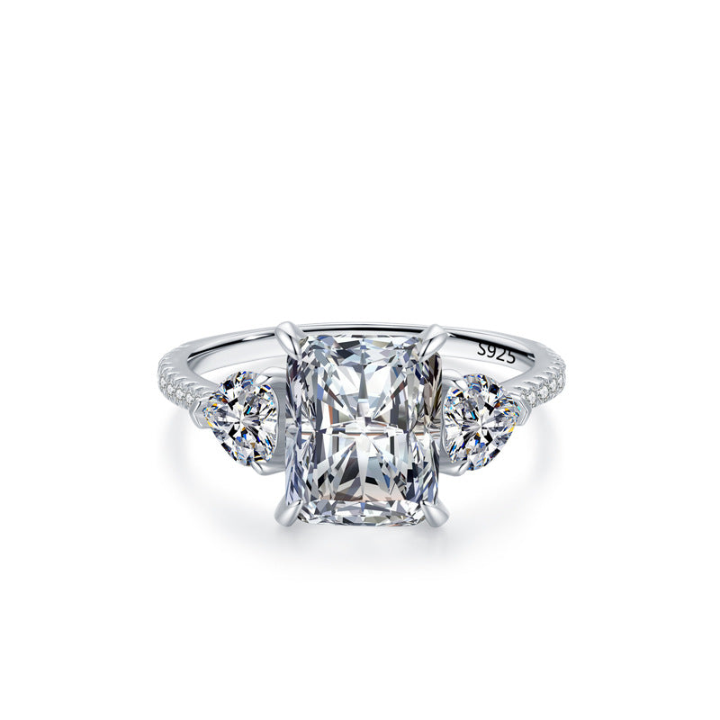 Moissanite Sterling Silver Ring For Women