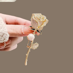 Koinen Women Pearl Rose Brooch
