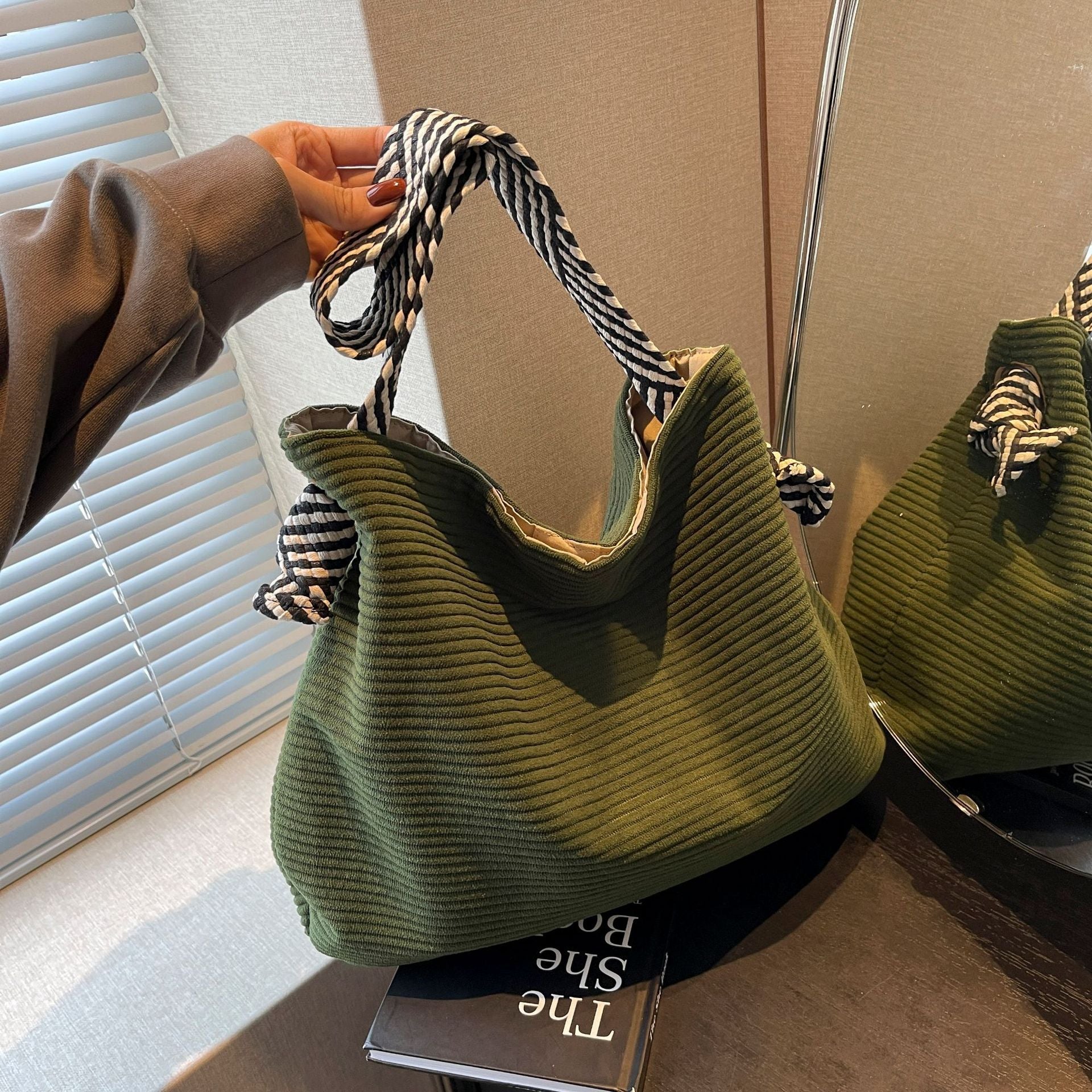 Corduroy Women Versatile Fashion  Shoulder Bag
