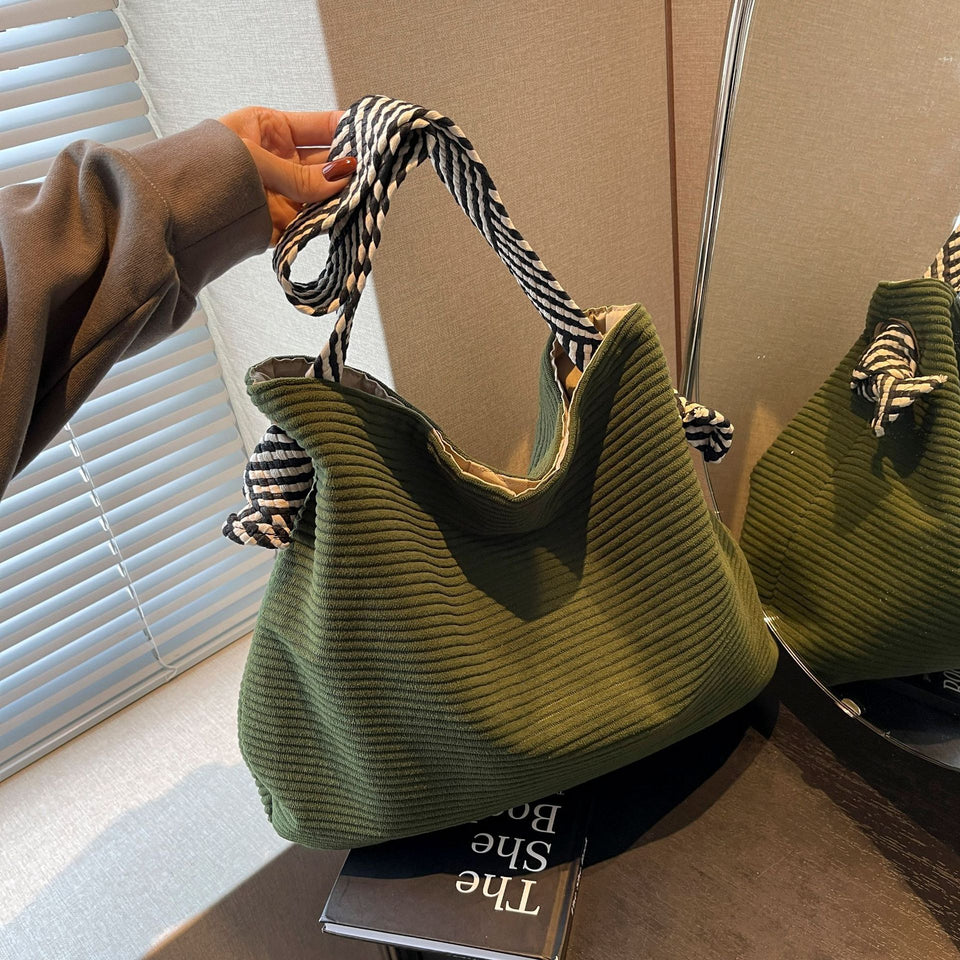 Corduroy Women Versatile Fashion  Shoulder Bag