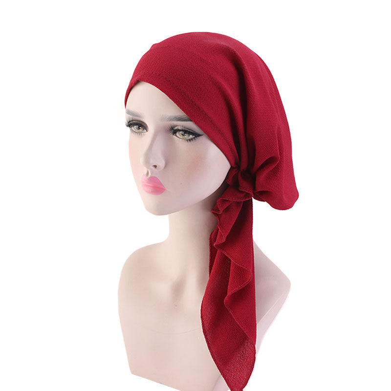 Pleated Cotton Long Scarf