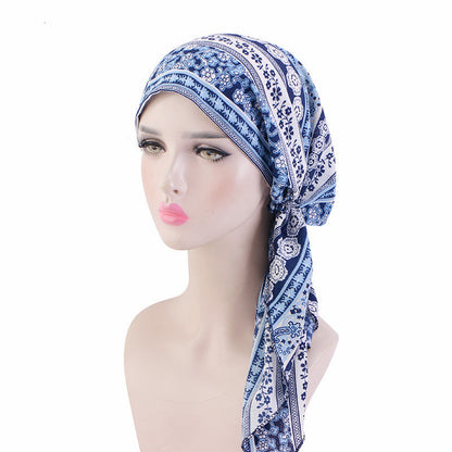 Pleated Cotton Long Scarf