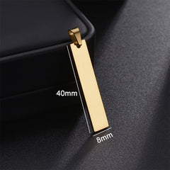 Yahoya Men Stainless Steel Long Strip Military Necklace