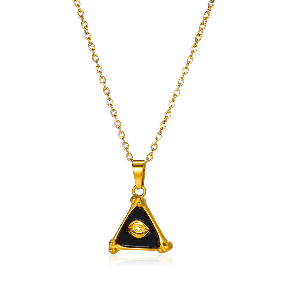 Bobijoo Unisex Triangle 18K Gold Stainless Steel Necklace