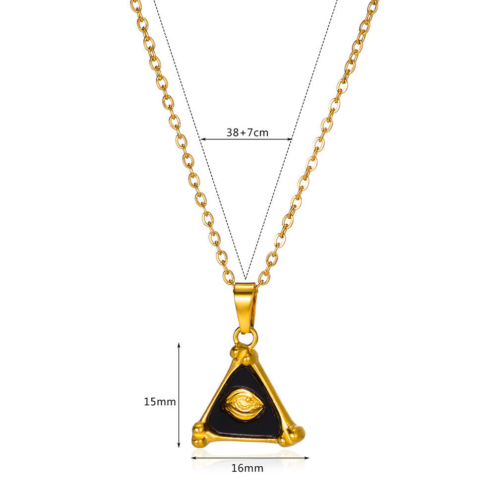 Bobijoo Unisex Triangle 18K Gold Stainless Steel Necklace