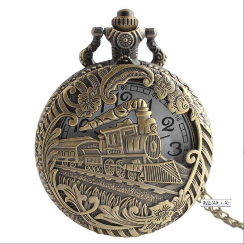 Men Steam Engine Design Pocket Watch | Men's Pocket Watch