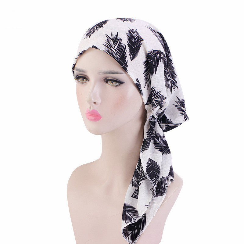 Pleated Cotton Long Scarf