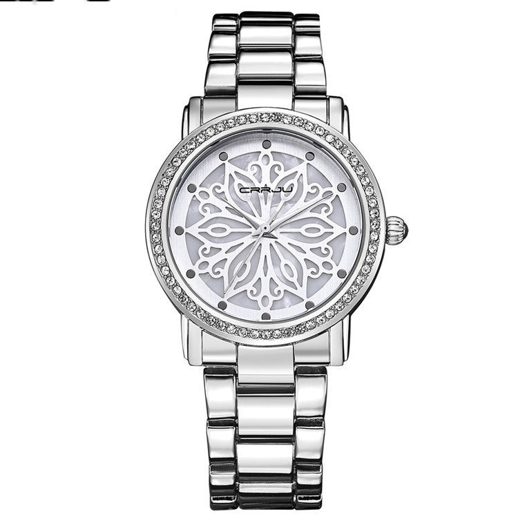 CRRJU Women's Steel Band Diamond Watch