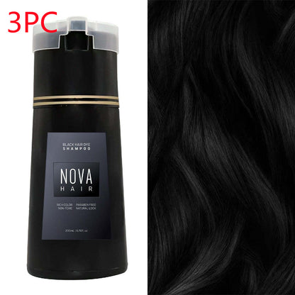 NOVA Colour Shampoo 3-in-1 Natural Fast White Hair Dyed For Men And Women