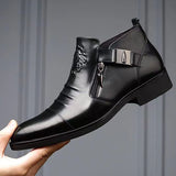 Men's Italian Handmade Boots Double-Sided Pull
