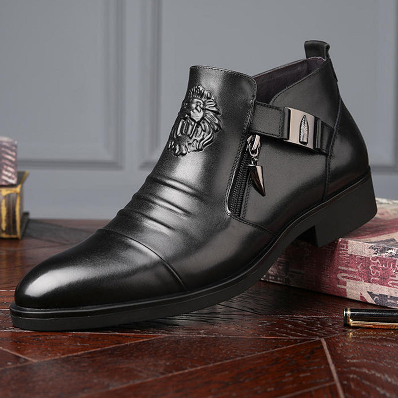 Men's Italian Handmade Boots Double-Sided Pull
