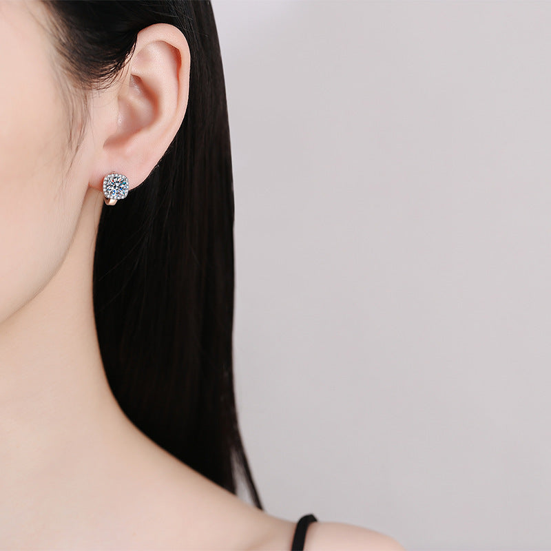 S925 Silver Moissanite Women Earrings Classic