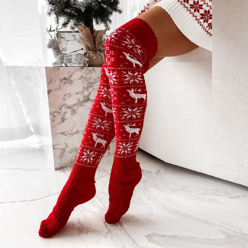 Cozy Women Christmas Warm Knitted Long Socks