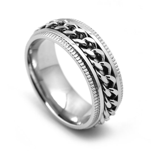 Mens Stainless Steel Spinner Rings