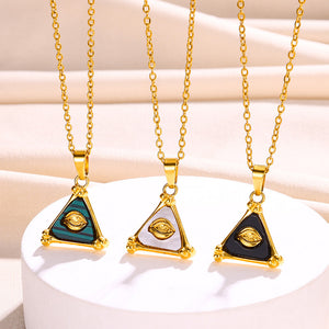 Bobijoo Unisex Triangle 18K Gold Stainless Steel Necklace