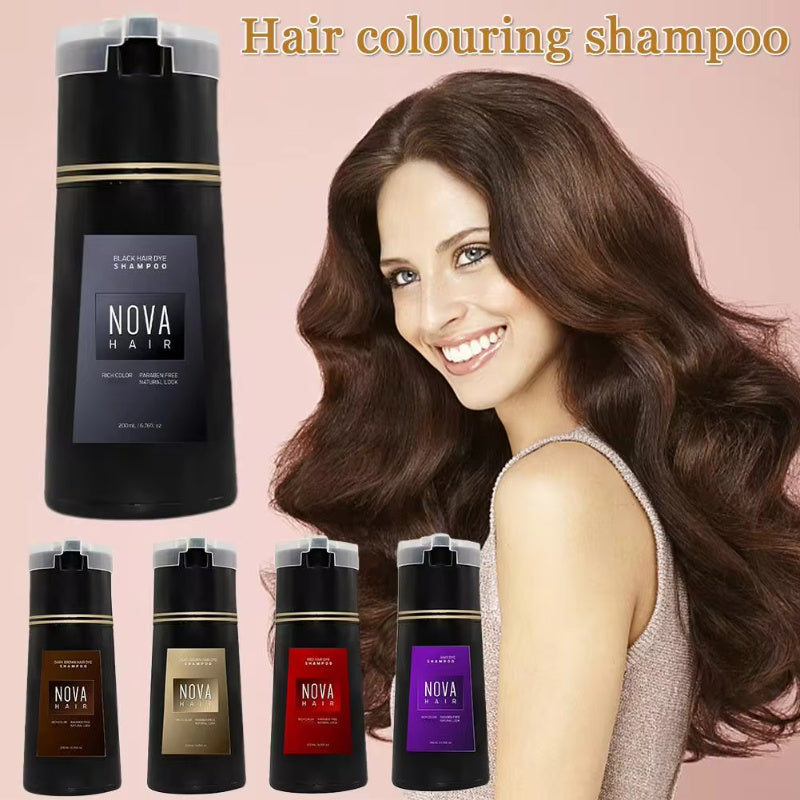 NOVA Colour Shampoo 3-in-1 Natural Fast White Hair Dyed For Men And Women